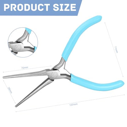Long Needle Nose Pliers Multipurpose Long Nose Pliers 4.5Inches Small Needle Nose Pliers for Jewelry Making with Comfort Grip Jewelry Pliers for Handmade Craft Wire Wrapping