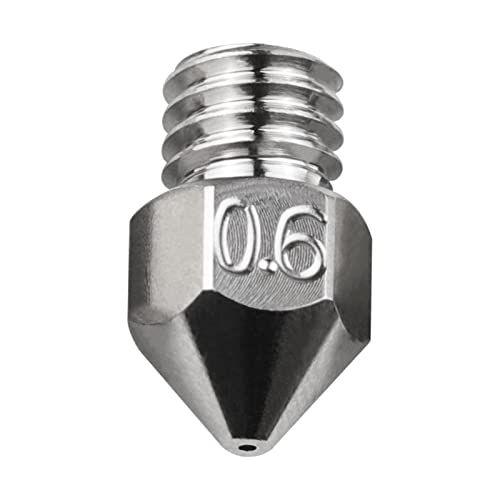 POLISI3D High Temperature Sharp Non-Stick MK8 Plated Copper Nozzle 0.6mm Compatible with Snapmaker Ender 3 Pro Ender 5 CR10 V2 S4 S5 Anet A8 3D Printer (0.6mm) - size: 0.6mm