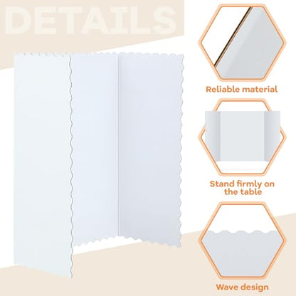 Henoyso 8 Pcs 22 x 38 Inch White Tri Fold Poster Board Bulk for Display - color: White, size: 22 x 38 Inch