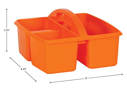 Teacher Created Resources Assorted Bright Colors Portable Plastic Storage Caddy 6-Pack for Classrooms, Kids Room, and Office Organization, (Lime, Orange, Pink, Purple, Teal, and Yellow) 3 Compartment