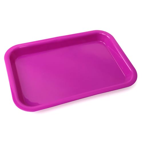 LA MIERE Dental Autoclavable Procedure Flat Tray Medical Instrument Set Up Flat Tray Size F - 9 5/8" W x 6 5/8" D x 7/8", Neon Purple - color: Neon Purple