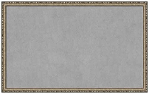 Amanti Art Silver Framed Magnetic Board, 42x26, Traditional Office Decor - size: 42"W x 26"H
