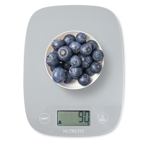 NUTRI FIT 11lb Food Scale Kitchen Scales Digital Weight Grams & Ounces Grey - color: Cool Gray