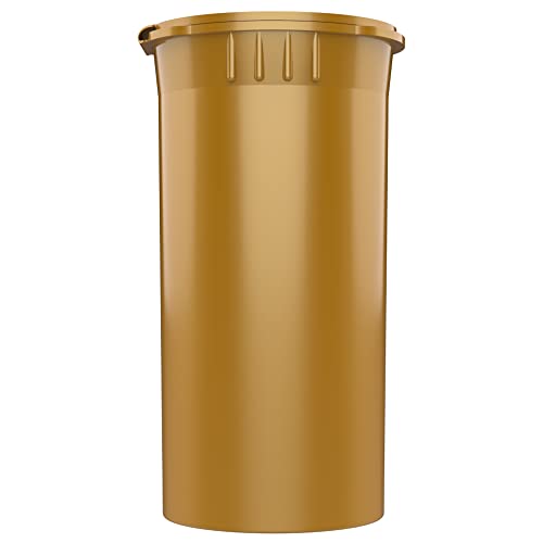 Dragon Chewer 13 Dram CR Plastic Packaging Pop Top Containers - Child Resistant Travel Holder Vial Bottles - 315 qty (Gold) - color: Gold