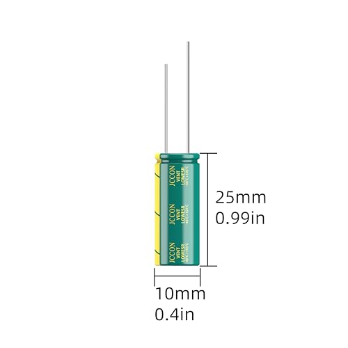 5-Pack 25V 2200uF Premium Quality Low ESR Electrolytic Capacitors 10x25mm (0.4x0.99in), 25Volt 2200MFD High-Frequency Caps with Superior Performance