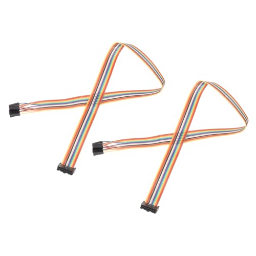 MECCANIXITY 2 Pcs IDC Rainbow Wire Flat Ribbon Cable FC-Female to 14P 19.6 Inch Length 2.54mm Pitch Breadboard Jumper Wires for Electronic Projects - size: 19.6 Inch, style: 14 Pin