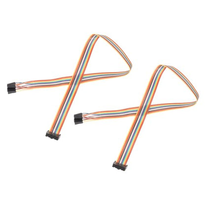 MECCANIXITY 2 Pcs IDC Rainbow Wire Flat Ribbon Cable FC-Female to 14P 19.6 Inch Length 2.54mm Pitch Breadboard Jumper Wires for Electronic Projects - size: 19.6 Inch, style: 14 Pin