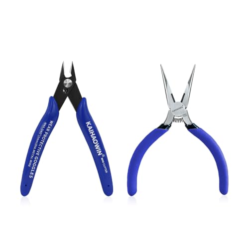 5" Long Needle Nose Pliers & Micro Wire Snips, High Carbon Steel for Jewelry Making, Beading, Electronics Repair, Zip Ties, Crafts