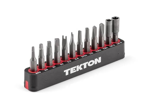 TEKTON 4 mm Security Bit Set with Rail, 12-Piece | DZZ92007 - style: 12-pc. Security Bit Set