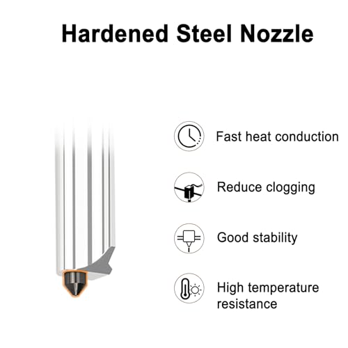 2PCS 0.4mm Hotend for Bambu Lab X2D/P2S/H2S/H2D/H2D Laster/H2D AMS Combo/A1/A1 Mini, Extruder Print Head Quick Swap Hot End Design with Extra 2PCS Silicone Cover Sock Hardened Steel Nozzle - color: 0.4mm, size: 2PCS