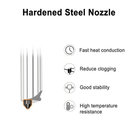 2PCS 0.4mm Hotend for Bambu Lab X2D/P2S/H2S/H2D/H2D Laster/H2D AMS Combo/A1/A1 Mini, Extruder Print Head Quick Swap Hot End Design with Extra 2PCS Silicone Cover Sock Hardened Steel Nozzle - color: 0.4mm, size: 2PCS