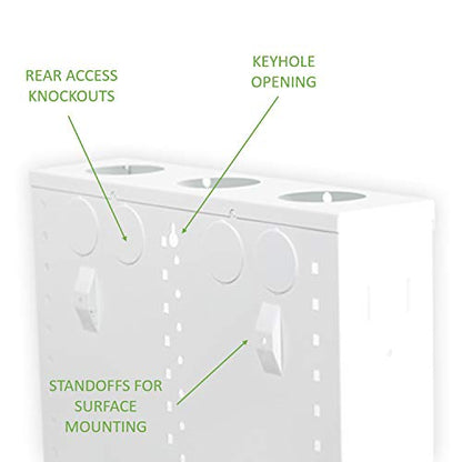 On-Q 28" Structured Media Enclosure with Hinged Cover Lock, 20 Gauge CRS, Flush or Surface Mount - size: 28 inch