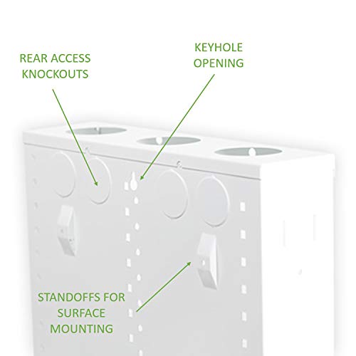 On-Q 20" Structured Media Enclosure with Hinged Cover Lock, Glossy White, Surface or Flush Mount - size: 20 inch
