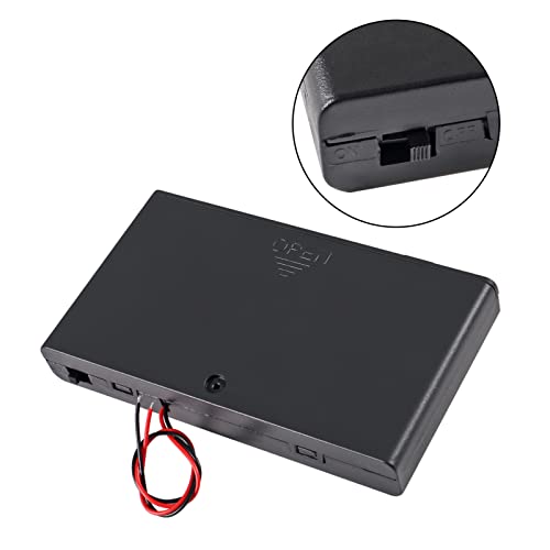 2Pcs 8 x AA Battery Holder Case Box 8 x 12V AA Battery Storage Box Battery Container Case with Cover ON/Off Switch and Wire