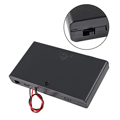 2Pcs 8 x AA Battery Holder Case Box 8 x 12V AA Battery Storage Box Battery Container Case with Cover ON/Off Switch and Wire