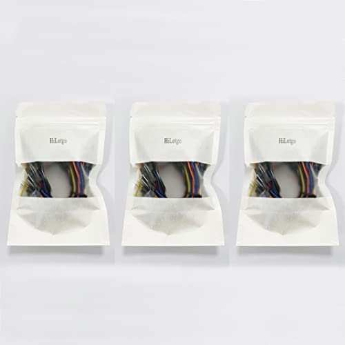 HiLetgo Pack of 3 Set 65pcs Assorted Multicoloured Solderless Wires Flexible Breadboard Jumper Wires Male to Male