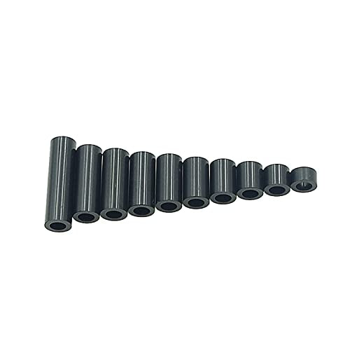 OD 7mm ID 4.2mm Black ABS Unthreaded Round Spacers for M4 Screw Kit - size: OD 7mm ID 4.2mm