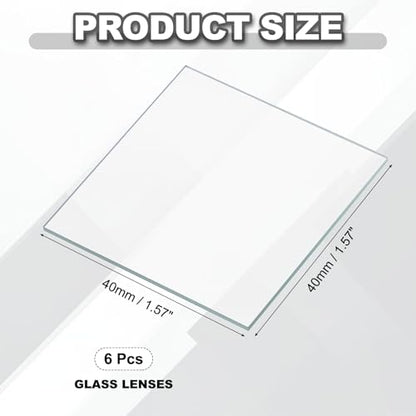 PATIKIL 40x40mm Glass Streak Plate, 6pcs Lab Glass Slides Microscope Glass Slides Optical Optically Clear Glass Slides Smooth Edges High Transparency Transparent Uniform Thickness - size: 40x40mm