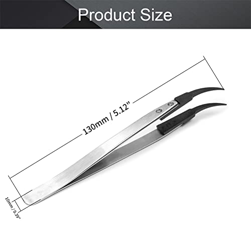 Utoolmart ESD-7A Precision Anti-Static Carbon Fiber Tweezers Stainless Steel Tweezers for Craft Jewelry Electronics - color: 1pcs, size: ESD-7A