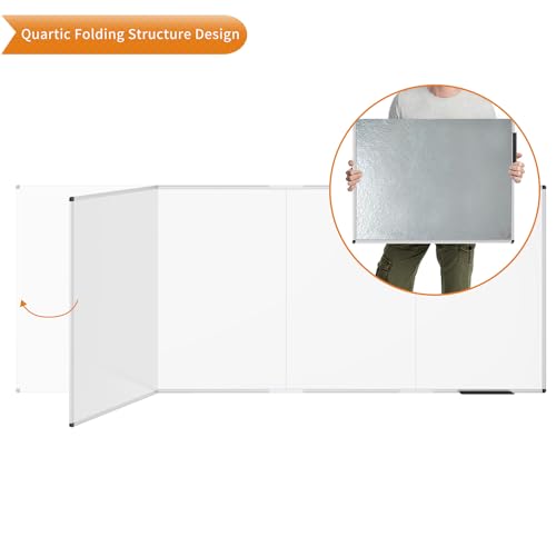 VIZ-PRO Large Magnetic Dry Erase Whiteboard, 120 x 48 Inches, Foldable - size: 120"W x 48"H