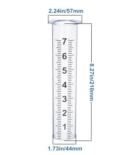 7" Plastic Rain Gauge Replacement Tube with Lid Design, Easy to Read Freeze Proof Rain Gauges (Plastic Gauge Tube) - style: Plastic Gauge Tube