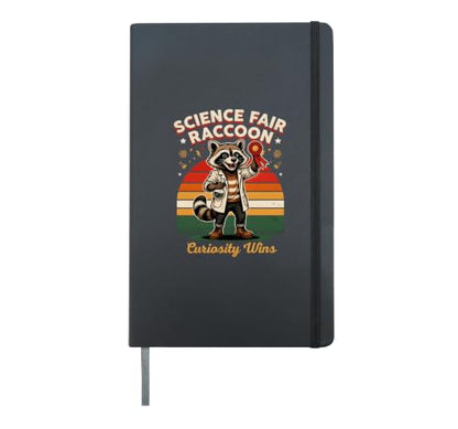 Science Fair Raccoon Curiosity Wins STEM Hardcover Journal, Black