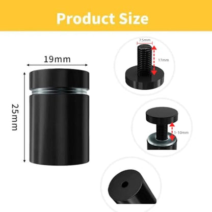 Sign Standoff Screws 3/4" x 1" Stainless Steel Stand Offs Wall Mounts Black - color: Black, size: 3/4x1 in