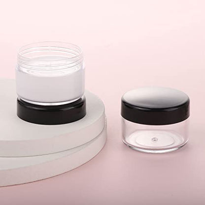 100 Count Small Sample Containers Makeup Jars 15 Gram Cosmetic Containers with Lids Black Traveling Jars Empty Bottles for Toiletries - color: Black, size: 15g (100 Count)
