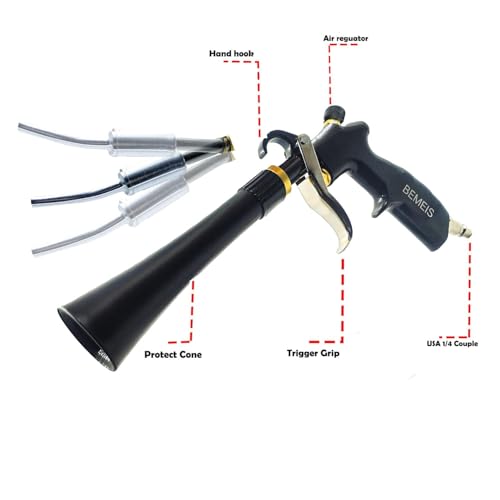 Air Blow Gun with Brass Adjustable Air Flow Nozzle,Cleaning Gun Quickly Blasts Dirt and Dust from Surface Works with Air Compressor(Upgrade Aluminium Rotate Tube) (Detail Blowing Gun), Black - style: Detail Blowing gun