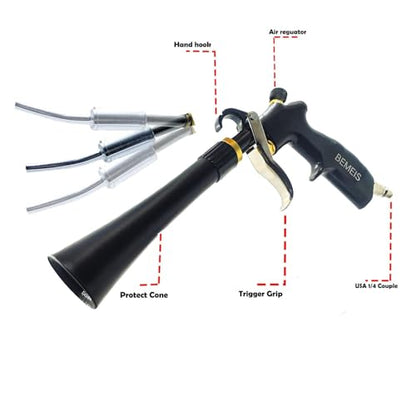 Air Blow Gun with Brass Adjustable Air Flow Nozzle,Cleaning Gun Quickly Blasts Dirt and Dust from Surface Works with Air Compressor(Upgrade Aluminium Rotate Tube) (Detail Blowing Gun), Black - style: Detail Blowing gun