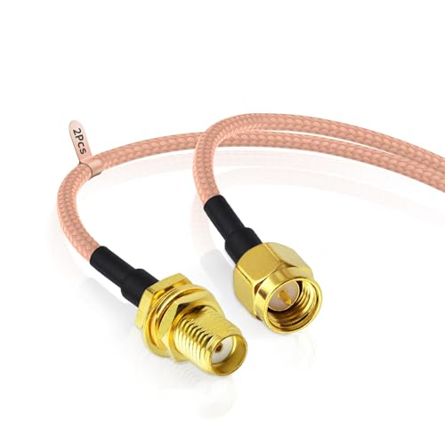 Superbat SMA Male to SMA Female Bulkhead RG316D Cable 2ft 50 Ohm 2-Pack - size: 2ft