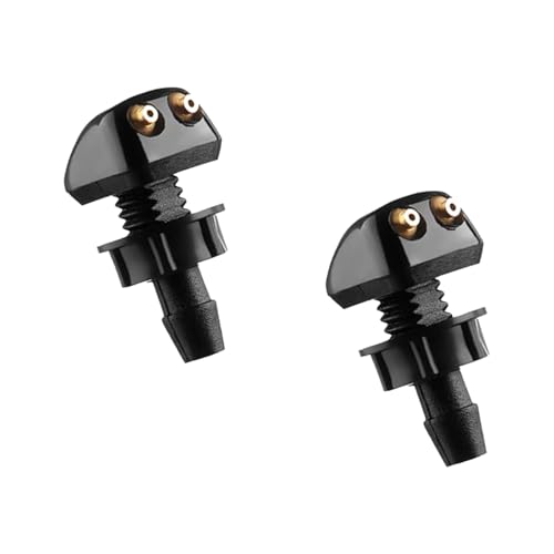 ZIMISI Car Front Windshield Washer Nozzles, Double-Hole Auto Wiper Water Sprayers, Adjustable Nozzle Washer Kit for Most Vehicles (2PCS) - size: 2PCS