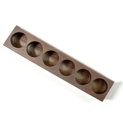 mollensiuer 1 Piece 6 Hole Coffee Bean Storage Tubes Wooden Display Stand Wooden Test Tube Storage Rack Glass Tubes Holder Coffee Beans Tube Organizer for Kitchen for Home and Cafe Use