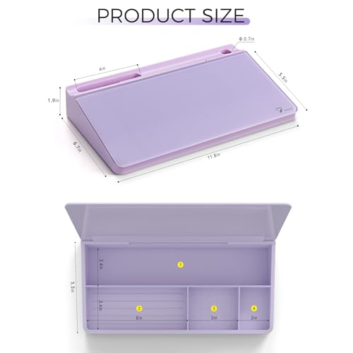 TOWON Compact Glass Desktop Whiteboard with Storage 12x7 in, Lavender - color: Purple