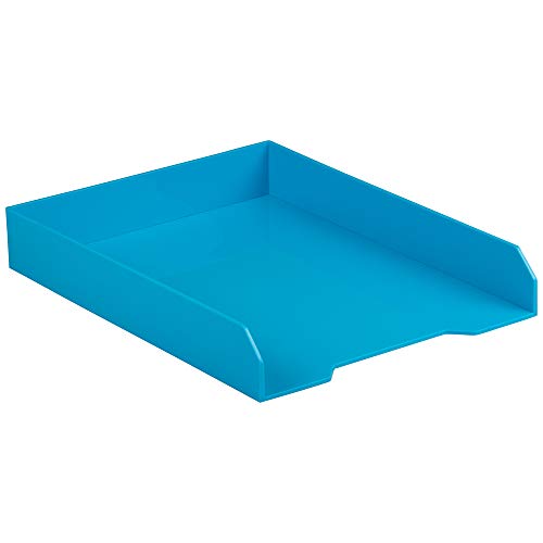 JAM PAPER Stackable Paper Trays - Blue - Desktop Document, Letter, & File Organizer Tray - Sold Individually - color: Blue, size: Pack of One (1) Tray