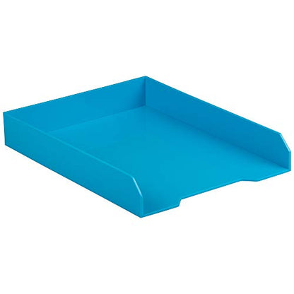 JAM PAPER Stackable Paper Trays - Blue - Desktop Document, Letter, & File Organizer Tray - Sold Individually - color: Blue, size: Pack of One (1) Tray