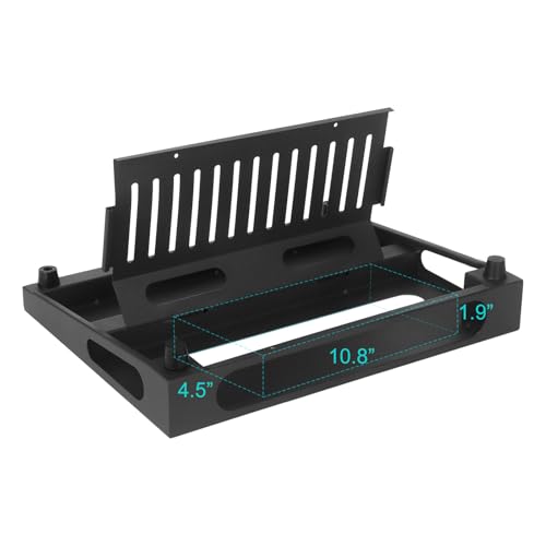 14" x 10.6" Guitar Pedal Board with Power Supply Tray - color: Black, size: 14" x 10.6"