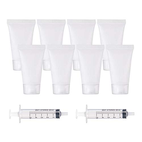 BENECREAT 30 Pack 0.5oz Clear Empty Tubes with Plastic Syringes Clear Squeezable Cosmetic Containers Refillable Plastic Tubes for Shampoo Facial Cleanser Makeup Sample - color: Clear, size: 15ml