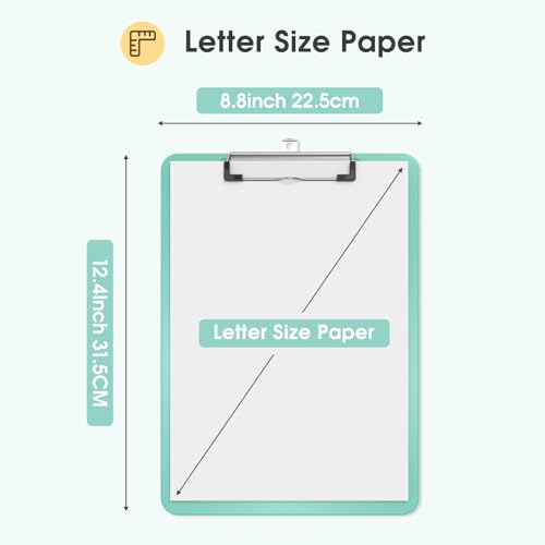 Plastic Clipboards, Teal 8.5x11 Clip Board - color: Teal