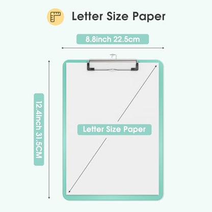 Plastic Clipboards, Teal 8.5x11 Clip Board - color: Teal