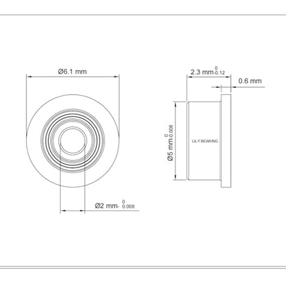 5PCS F682ZZ Flange Ball Bearing, 2x5x2.3mm, Miniature - size: F682ZZ Size2×5×2.3mm