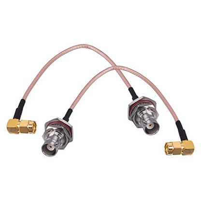 2Pcs BNC Female Bulkhead to SMA Male 90 Degree Connector 6 Inch Low Loss RG316 Coaxial Cable BNC to SMA Right Angle Adapter RF Antenna for Radio Wi-Fi Wireless LAN Devices Use - size: 15cm/6inch