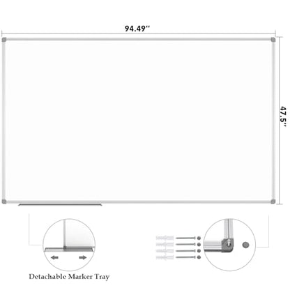 JILoffice Magnetic Dry Erase Board 96 x 48 inches, Large 4" x 8" Whiteboard for wall, Silver Aluminum Frame Wall Mounted Board for Office Home and School - size: 96"W x 48"H