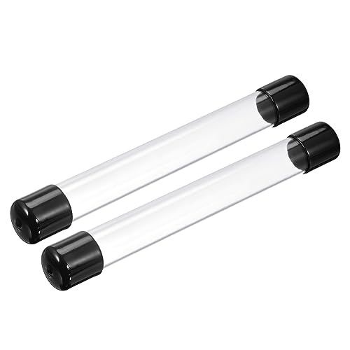 PATIKIL Clear Rigid Tube Round Plastic Tubing 305mm/ 12 ‘’ Length, 33 Set - color: Black,clear, size: 0.83"x1"