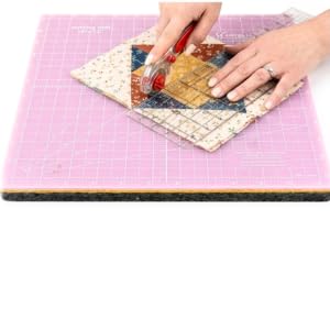 Martelli 12x12 Translucent Press or Cut Mat- Double Sided Professional Self-Healing Rotary Cutting Mat and 100% Wool Pressing Pad for Quilting, Sewing and Precision Fabric Ironing
