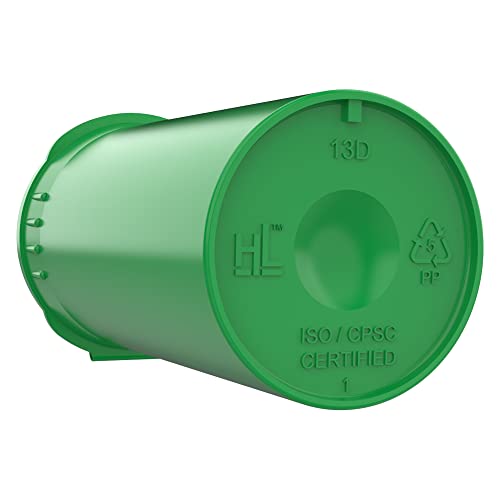 Dragon Chewer 13 Dram CR Plastic Packaging Pop Top Containers - Child Resistant Travel Holder Vial Bottles - 315 qty (Green) - color: Green