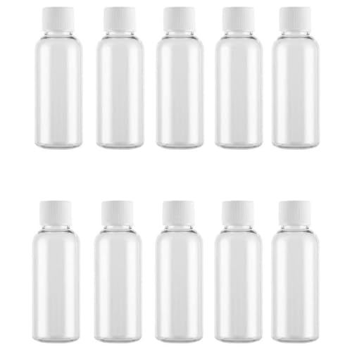 12pcs 30ml 1oz Empty Refillable Clear Plastic Bottles with Screw Caps Travel Cosmetic Container for Lotion Toner Makeup Water