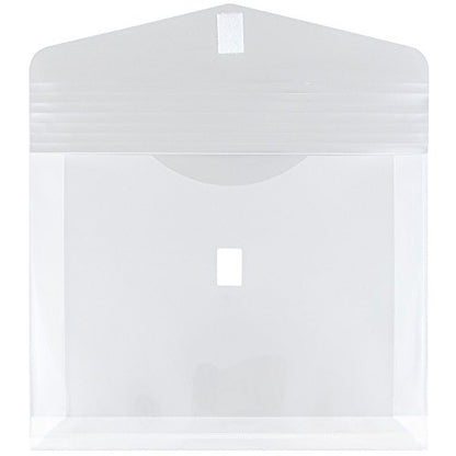JAM PAPER Plastic Expansion Envelopes w/Hook & Loop Closure - Letter Booklet - 9 3/4 x 13 with 2 Inch Expansion - Clear - 12/Pack - color: Clear, size: 2" Expansion