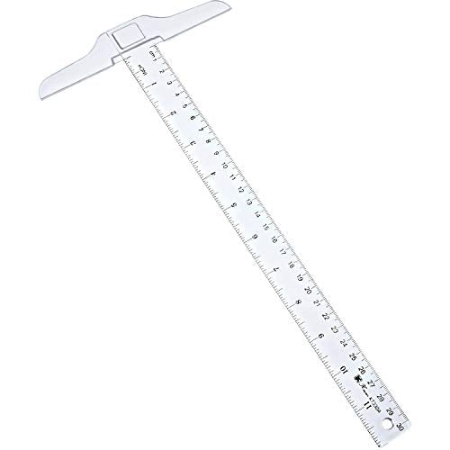 Pangda 1 Pcs 12 Inch T-Square Ruler Plastic for Drafting Drawing