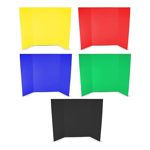 Flipside Products 36” x 48” Foam Project Boards for Presentations, Science Fair, School Projects, and Event Displays - Assorted Colors (Yellow, Green, Blue, Red, Black) 3/16'' Thick - 24 Pk - color: Assorted, style: 24 Pack
